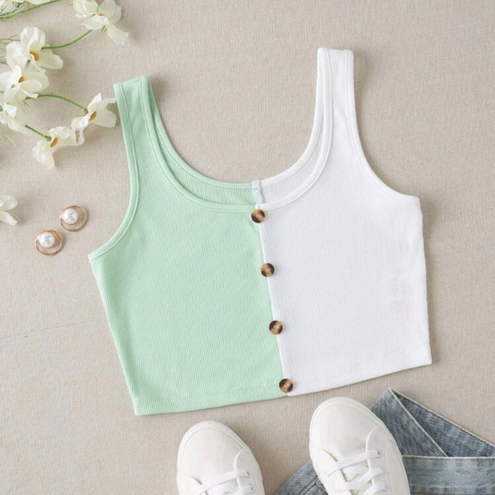 🍉5 for $25* Color Block Crop Tank